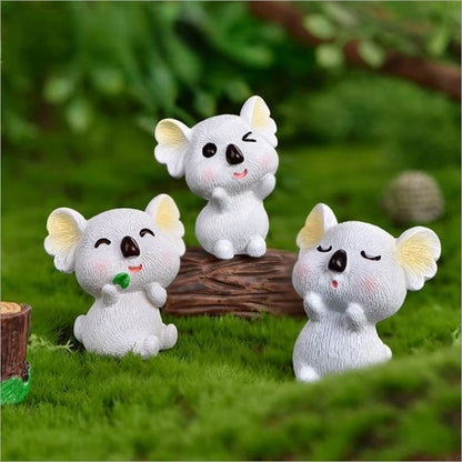 Resin Cartoon Koala Car Ornaments Micro Landscape Bonsai Decoration Desktop Creative Trinket Home Accessories Figurines