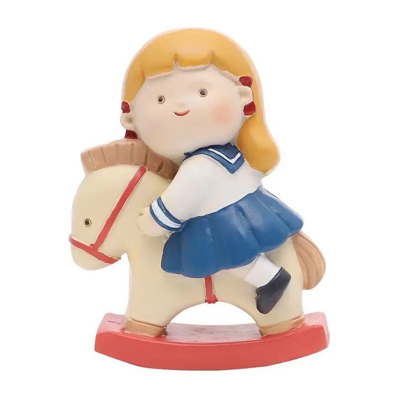 Resin Cartoon Lovely Maiden Car Ornament Micro Landscape Bonsai Decoration Desktop Creative Trinket Home Accessories Figurines