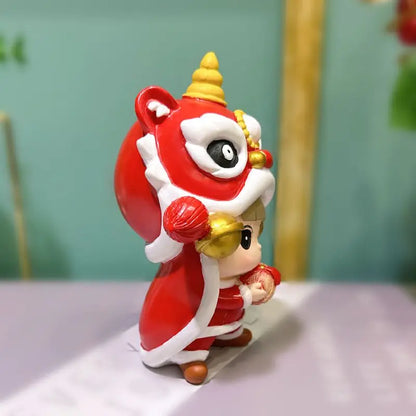 Resin Cartoon Originality Tigon Girl Car Ornament Micro Landscape Bonsai Decoration Desktop Creative Trinket Home Accessories