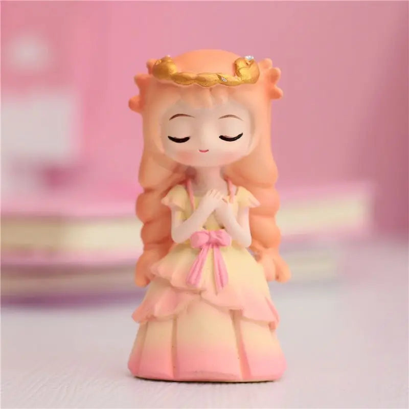 Resin Cartoon Pretty Princess Car Ornament Micro Landscape Bonsai Decoration Desktop Creative Trinket Home Accessories Figurines