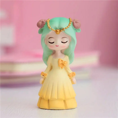 Resin Cartoon Pretty Princess Car Ornament Micro Landscape Bonsai Decoration Desktop Creative Trinket Home Accessories Figurines