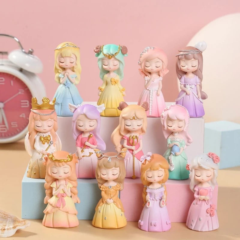 Resin Cartoon Pretty Princess Car Ornament Micro Landscape Bonsai Decoration Desktop Creative Trinket Home Accessories Figurines