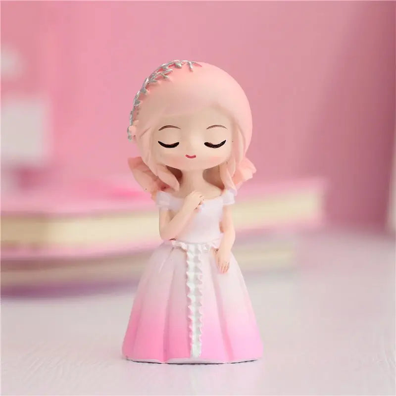 Resin Cartoon Pretty Princess Car Ornament Micro Landscape Bonsai Decoration Desktop Creative Trinket Home Accessories Figurines