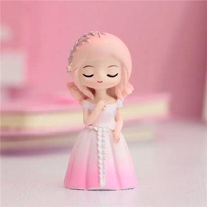Resin Cartoon Pretty Princess Car Ornament Micro Landscape Bonsai Decoration Desktop Creative Trinket Home Accessories Figurines