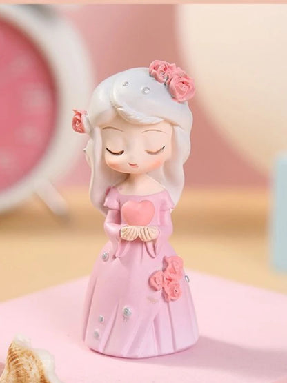 Resin Cartoon Pretty Princess Car Ornament Micro Landscape Bonsai Decoration Desktop Creative Trinket Home Accessories Figurines
