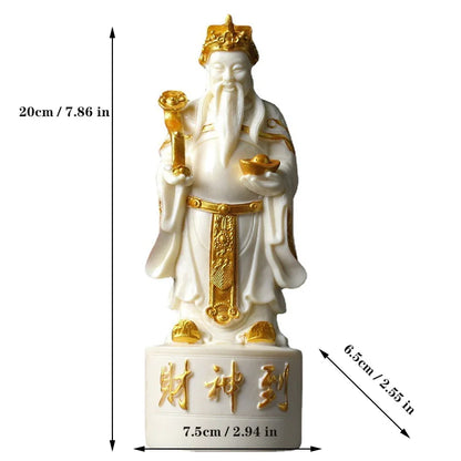 Resin Character God of Wealth Decorative Statue Resin sculpture Luxury home living room, room, office Fortune statue20cm/7.86 in