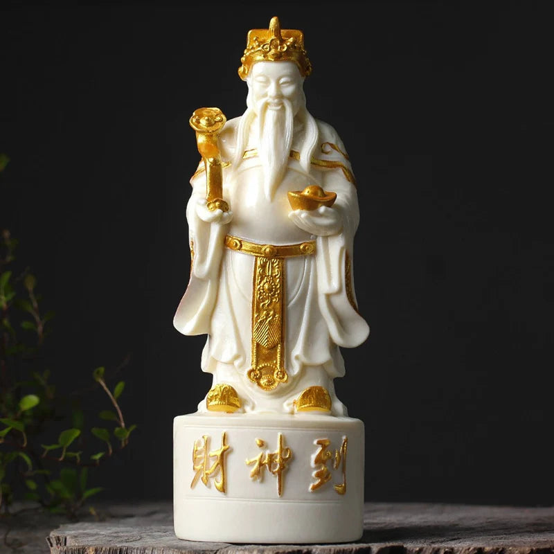 Resin Character God of Wealth Decorative Statue Resin sculpture Luxury home living room, room, office Fortune statue20cm/7.86 in