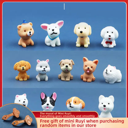 Resin Cute Dog Car Ornaments Micro Landscape Bonsai Decoration Desktop Creative Trinket Home Decoration Accessories Figurines