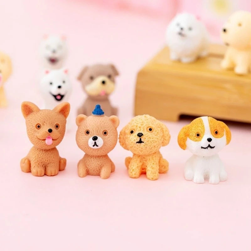 Resin Cute Dog Car Ornaments Micro Landscape Bonsai Decoration Desktop Creative Trinket Home Decoration Accessories Figurines