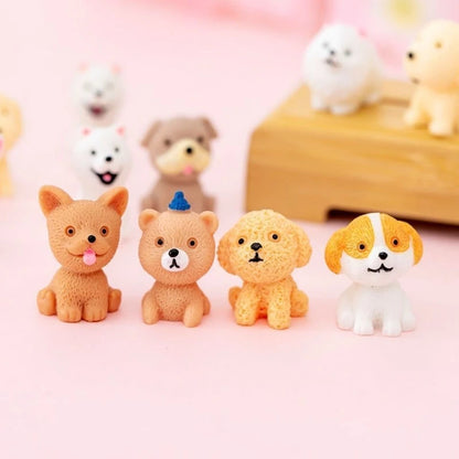 Resin Cute Dog Car Ornaments Micro Landscape Bonsai Decoration Desktop Creative Trinket Home Decoration Accessories Figurines