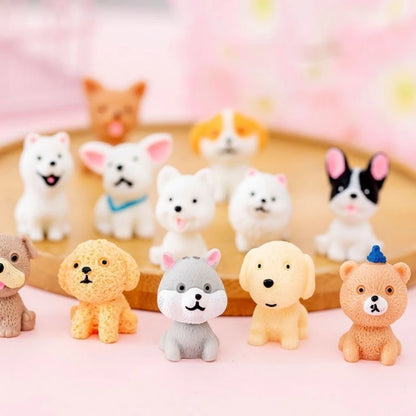 Resin Cute Dog Car Ornaments Micro Landscape Bonsai Decoration Desktop Creative Trinket Home Decoration Accessories Figurines