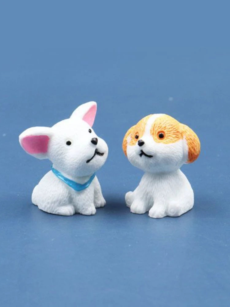 Resin Cute Dog Car Ornaments Micro Landscape Bonsai Decoration Desktop Creative Trinket Home Decoration Accessories Figurines