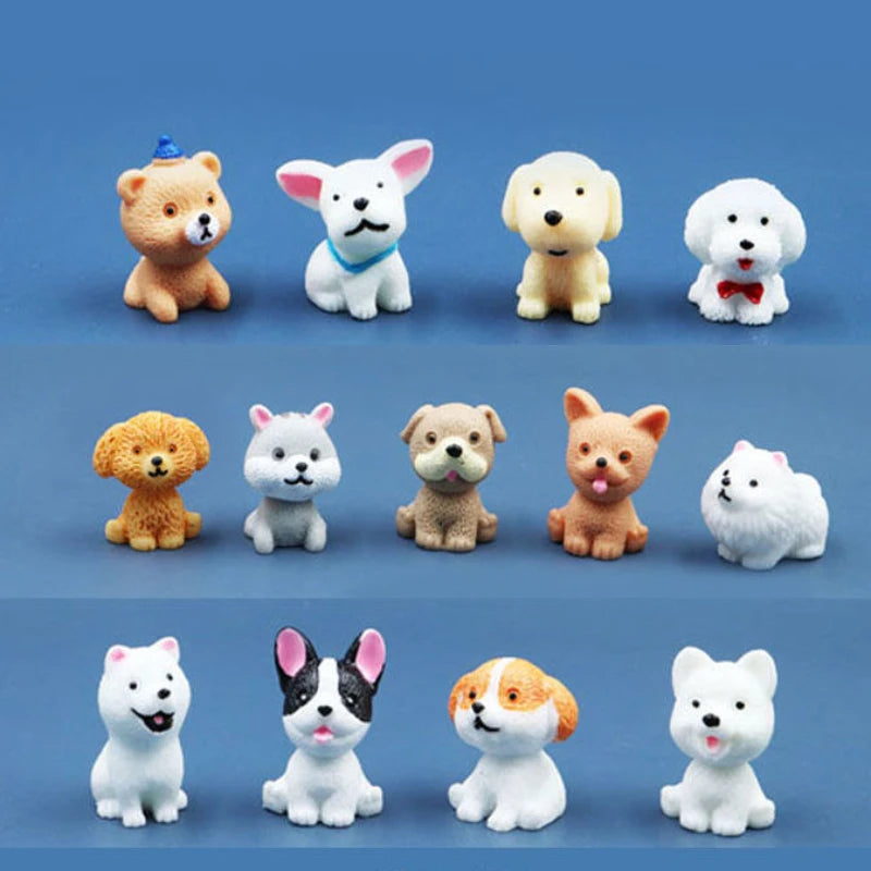 Resin Cute Dog Car Ornaments Micro Landscape Bonsai Decoration Desktop Creative Trinket Home Decoration Accessories Figurines