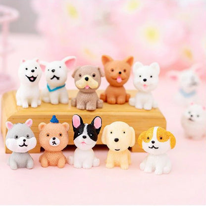 Resin Cute Dog Car Ornaments Micro Landscape Bonsai Decoration Desktop Creative Trinket Home Decoration Accessories Figurines