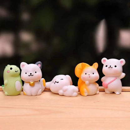 Resin Cute Small Animal Car Ornaments Micro Landscape Bonsai Decoration Desktop Creative Trinket Home Accessories Figurines