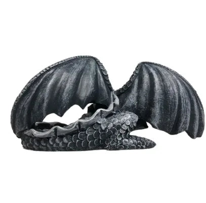 Resin Dragon Sculpture Black Big Squatting Dragon Sculpture Resin Crafts Statue