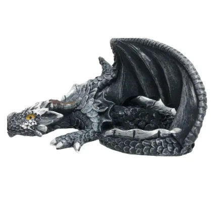 Resin Dragon Sculpture Black Big Squatting Dragon Sculpture Resin Crafts Statue