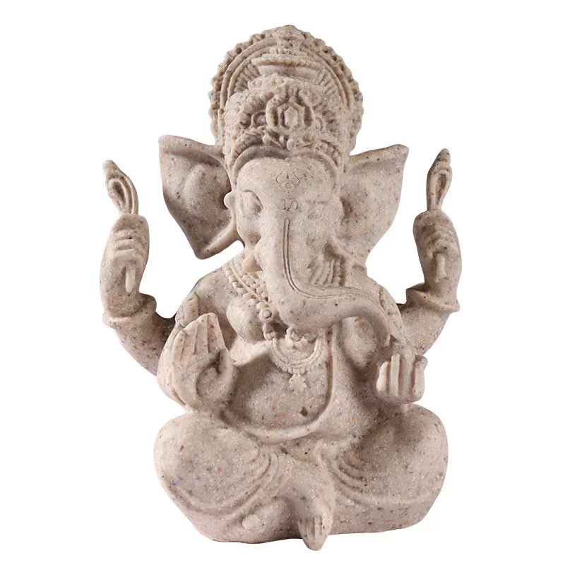 Resin Elephant Feng Shui Buddha Sculpture Indian Ganesha Elephant God Religious Statue Home Decoration Crafts Desktop Decoratio