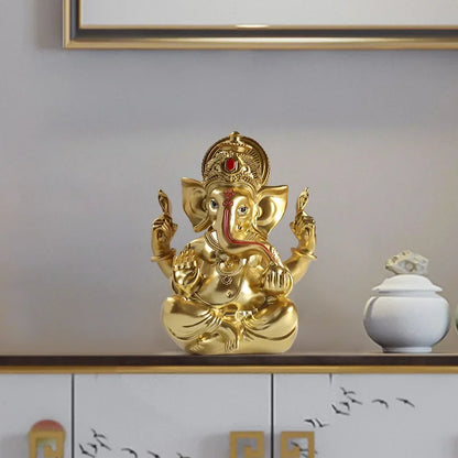 Resin Elephant Feng Shui Buddha Sculpture Indian Ganesha Elephant God Religious Statue Home Decoration Crafts Desktop Decoratio