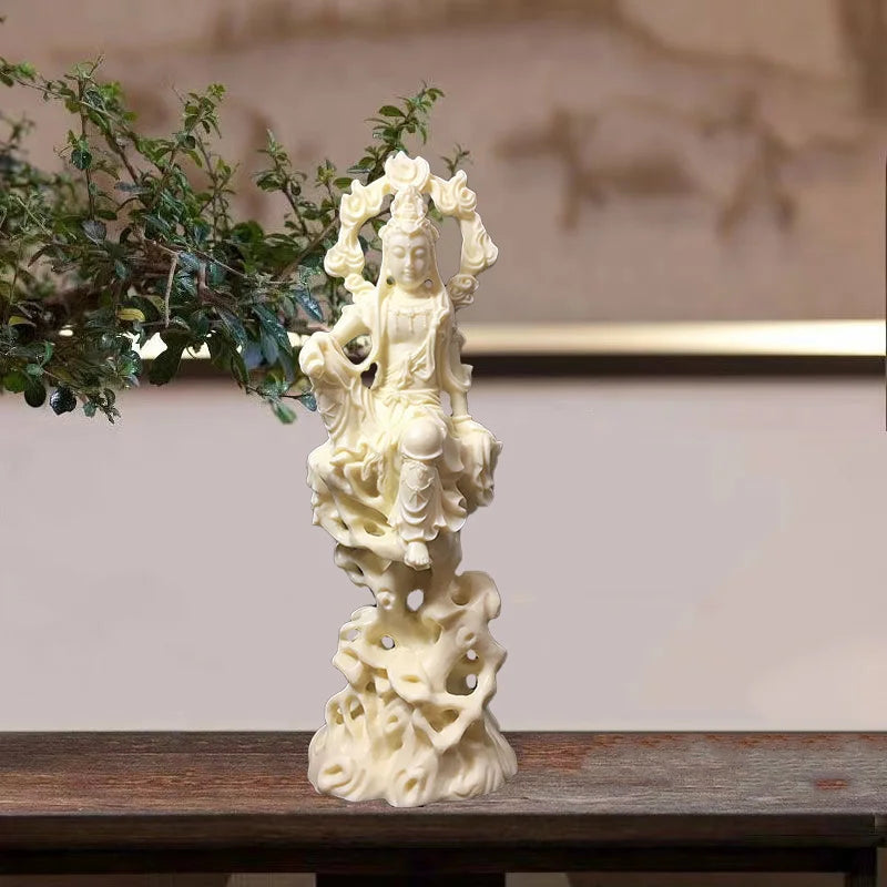 Resin Flame Guanyin Bodhisattva Characters  Sculpture Statue Chinese Buddha Statues  Home Room, Office Feng Shui Statue