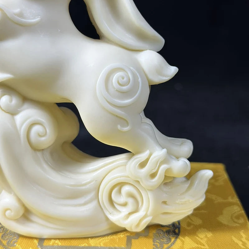 Resin Flying Rabbit Animal Figurine Creative Auspicious Rabbit Home Room Office Cute Ornaments Chinese small gifts Free Delivery