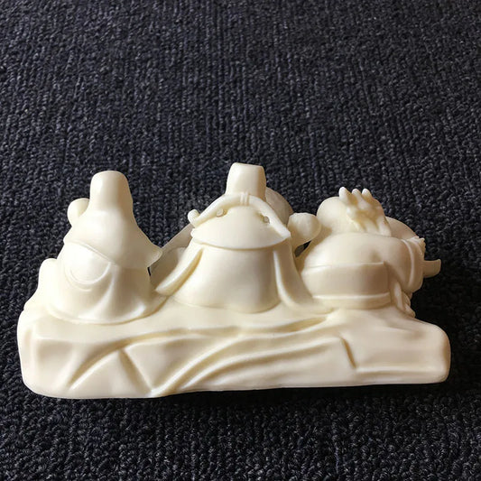 Resin Fu Lu Shou Figure Decoration Statue Handmade Art Sculpture  Chinese God of Wealth  Home Room, Office Car Feng Shui Statue
