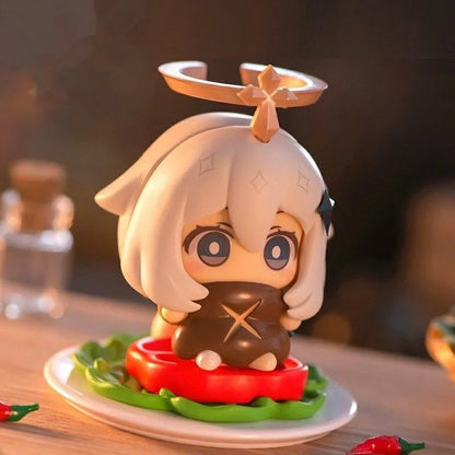Resin Girl Eats Food Cartoon Car Ornament Micro Landscape Bonsai Decoration Desktop Creative Trinket Home Accessories Figurines