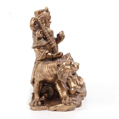 Resin God of Wealth Zhao Gongming  Statue  Chinese Mythological Characters  Sculpture Home Living Room Office Feng Shui Statue