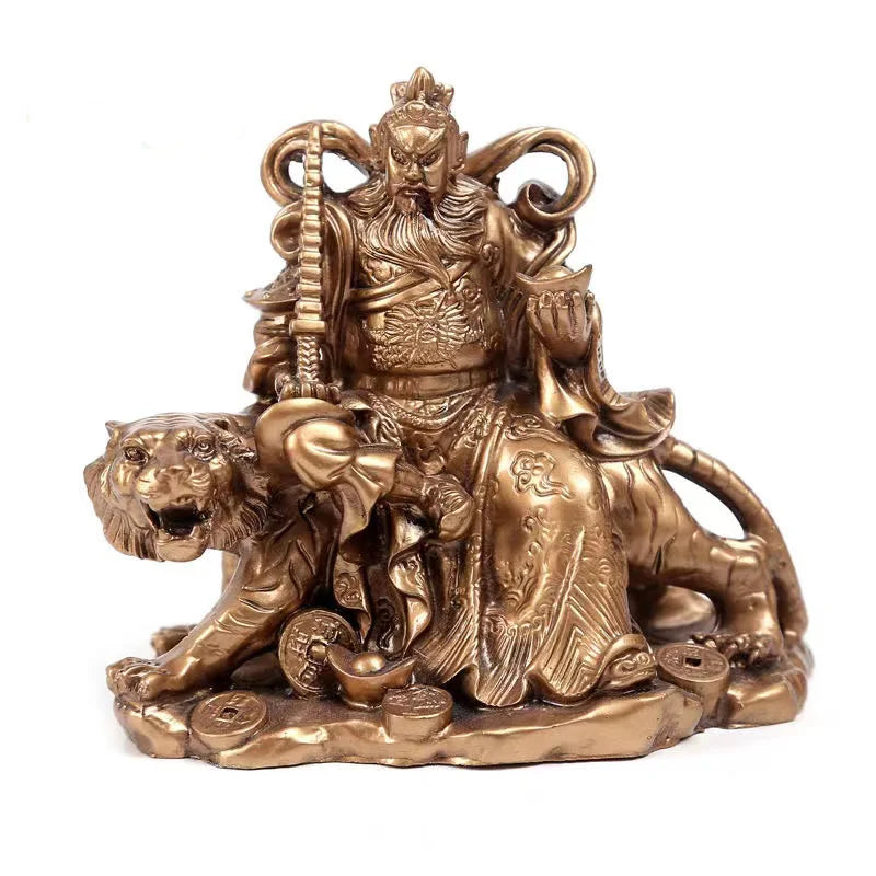 Resin God of Wealth Zhao Gongming  Statue  Chinese Mythological Characters  Sculpture Home Living Room Office Feng Shui Statue