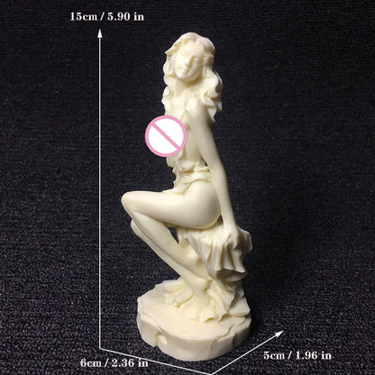 Resin Goddess Characters Statue  Modern Human Body Art Sculpture Home Room, office Naked Women  Decoration Statue 5.89 in