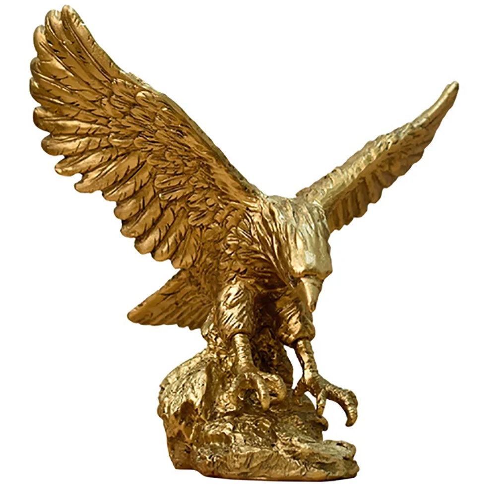 Resin Golden Eagle Statue Art Animal Model Collection Ornament Home Office Desktop Feng Shui Decoration Figurines