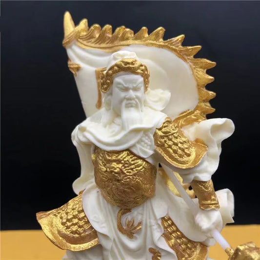 Resin Guan Gong Characters Statue Buddha Statues of Chinese God of Wealth Luxury Home Room Office Feng Shui Desktop Statue 5.9in