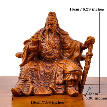 Resin Guan Gong Figure Statue  Handmade Art sculpture Chinese Wu Shen Guan Yu Home Living Room, office Decoration Statue