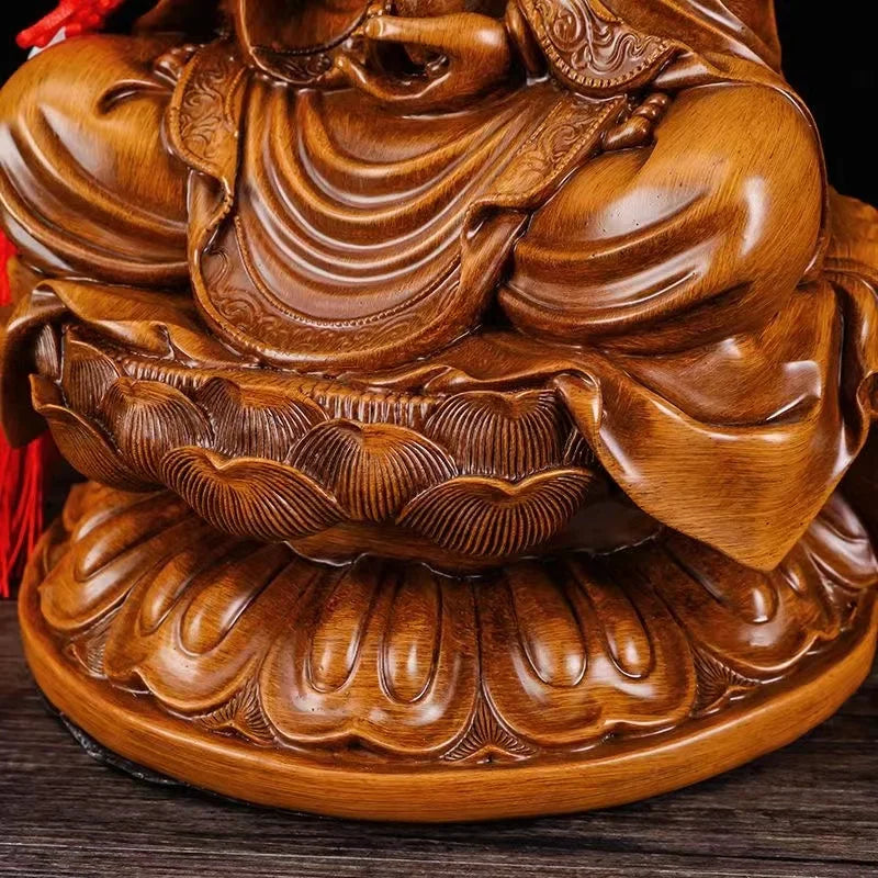 Resin Guanyin Figure Statue Wood Color Art Sculpture  High quality Home Living Room, Room Office Feng Shui Statue  Free Delivery