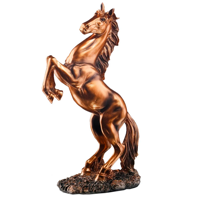 Resin Home  golden horse statue, black and white, Nordic abstract decoration for interior statues,  Room horse sculpture