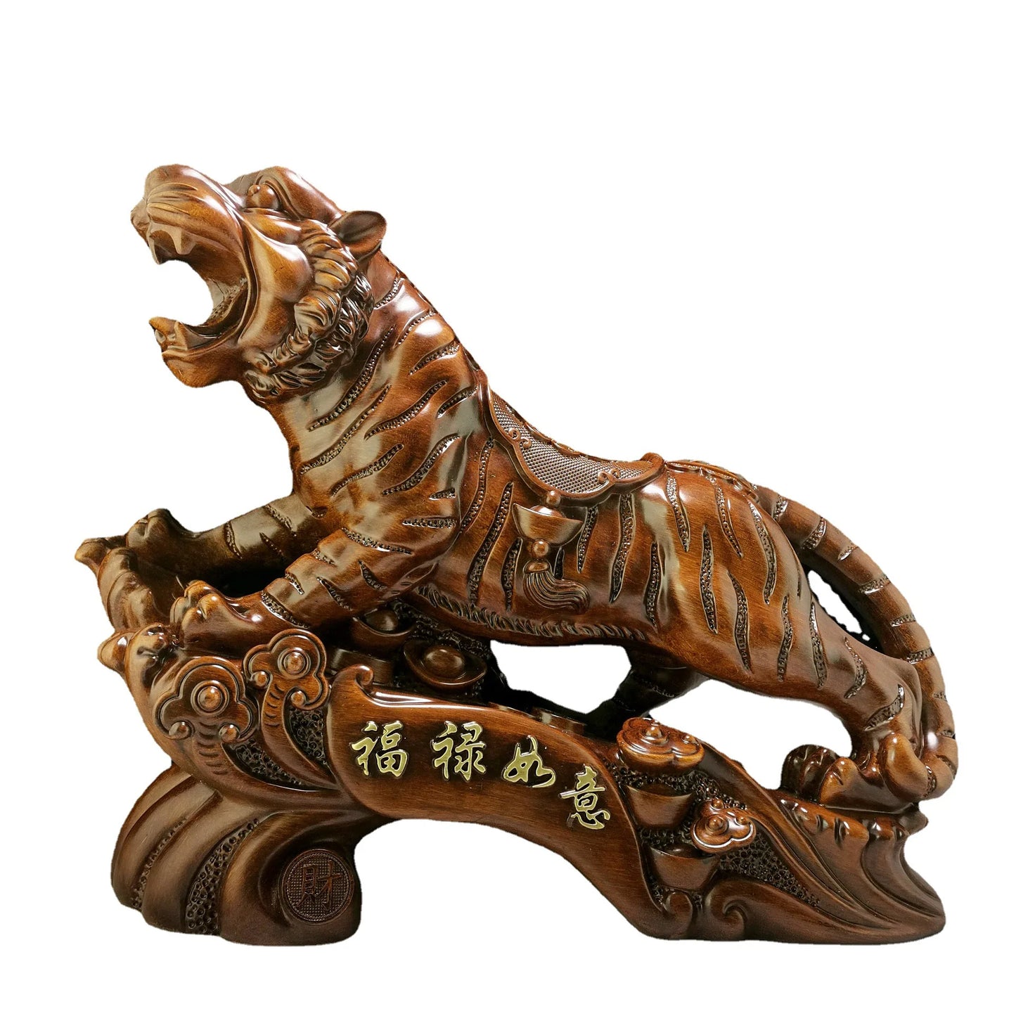 Resin Imitation Wood Carving Tiger Ornaments Made A Good Start In The Year of The Tiger Crafts Wholesale  Living Room Decoration
