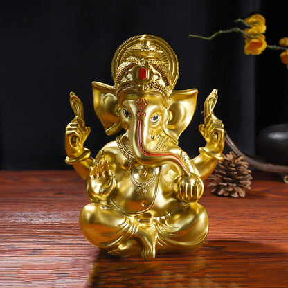 Resin Indian elephant god painted statue Southeast Asian Buddha statue High quality home living room, room feng shui statue