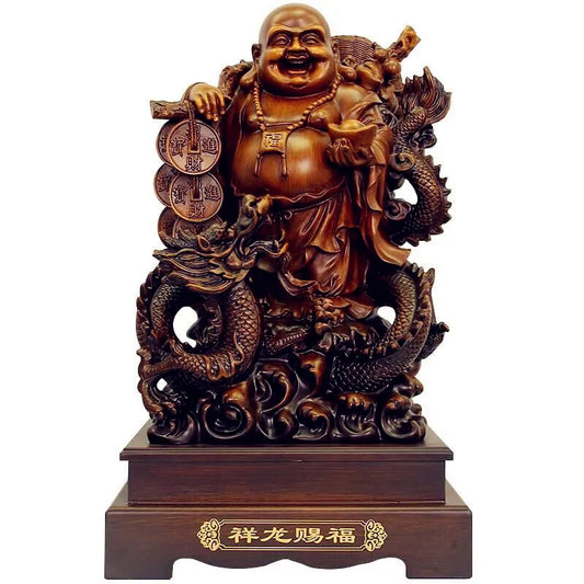 Resin Laughing Buddha Figure Ornament Feng Shui Statue Maitreya Buddha Statue Sculpture Craft Decoration home decor