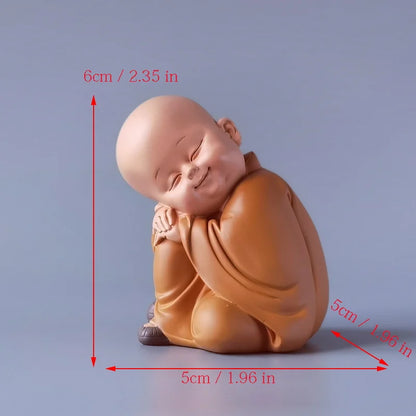 Resin Little Monk Mini Statue  Modern Handmade Sculpture Cute Home Room Potted Plant Office Decorations Statuette Special Offer