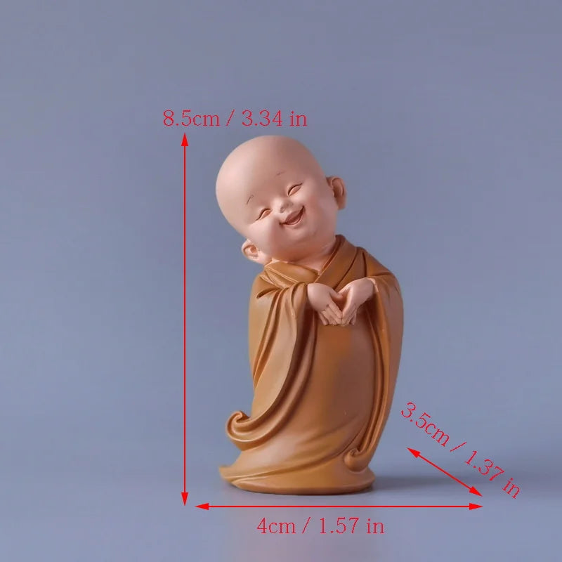 Resin Little Monk Mini Statue  Modern Handmade Sculpture Cute Home Room Potted Plant Office Decorations Statuette Special Offer