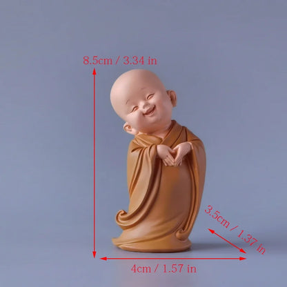 Resin Little Monk Mini Statue  Modern Handmade Sculpture Cute Home Room Potted Plant Office Decorations Statuette Special Offer