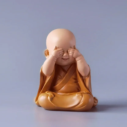 Resin Little Monk Mini Statue  Modern Handmade Sculpture Cute Home Room Potted Plant Office Decorations Statuette Special Offer