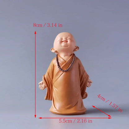 Resin Little Monk Mini Statue  Modern Handmade Sculpture Cute Home Room Potted Plant Office Decorations Statuette Special Offer