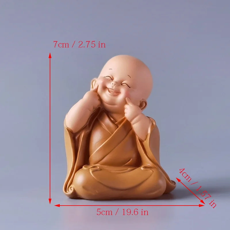 Resin Little Monk Mini Statue  Modern Handmade Sculpture Cute Home Room Potted Plant Office Decorations Statuette Special Offer