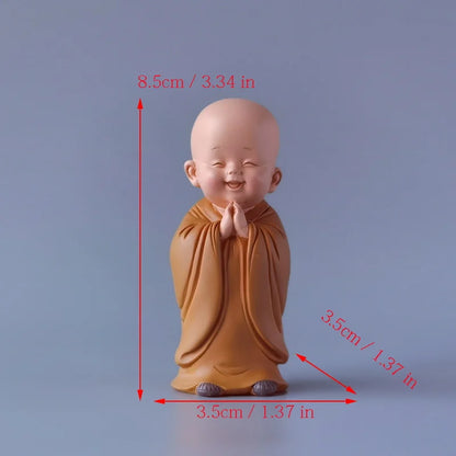 Resin Little Monk Mini Statue  Modern Handmade Sculpture Cute Home Room Potted Plant Office Decorations Statuette Special Offer