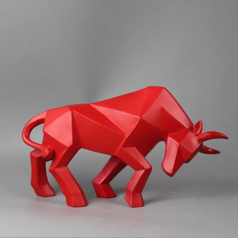 Resin Lucky Bullfighting Ornament Nordic Creative Decoration Animal Bull Statue Brings Wealth Office Desk Decoration Crafts