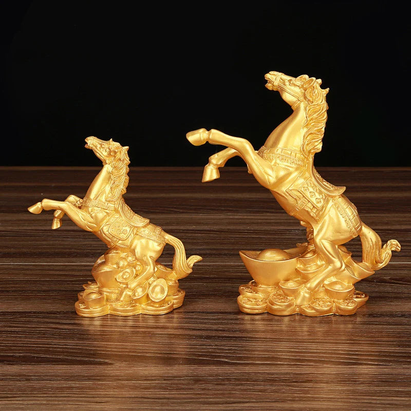 Resin Lucky Horse Statue Ingot Lucky Mascot Home living room bedroom decorations Office decorations gift