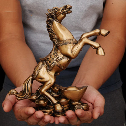 Resin Lucky Horse Statue Ingot Lucky Mascot Home living room bedroom decorations Office decorations gift