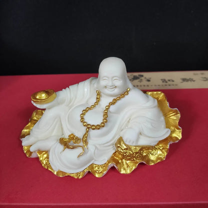 Resin Maitreya Decorative Figures Small Statue Art Sculpture Chinese Buddha Statues Mascot Chinese Characteristic Figurines