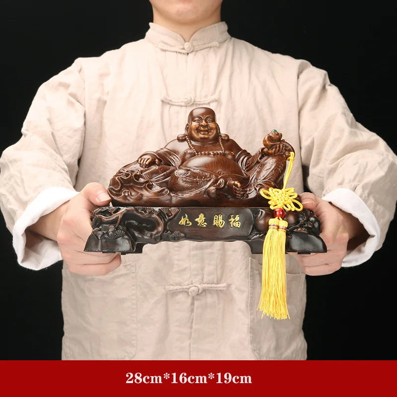 Resin Maitreya Figure Statue Chinese Ruyi Blessed Buddha Home Living Room, Room, Office Art Deco Statue Free Delivery